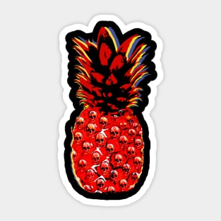 pineapple, fruit,skull, summer, tropical, Sticker